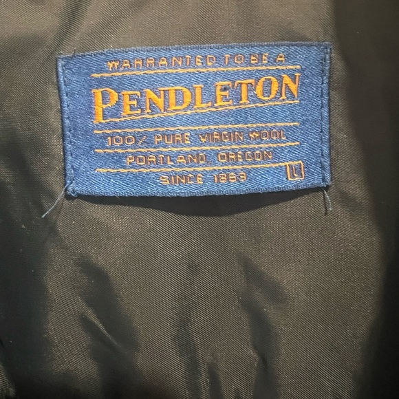 Pendleton Shirt Checkered Long Sleeve 100% Wool Flannel Beige/Green Mens L - Picture 2 of 4